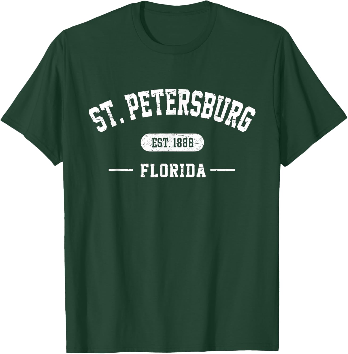 St. Petersburg Florida Est 1888 Vintage Retro Athletic Style T-Shirt - T-Shirt | Forest