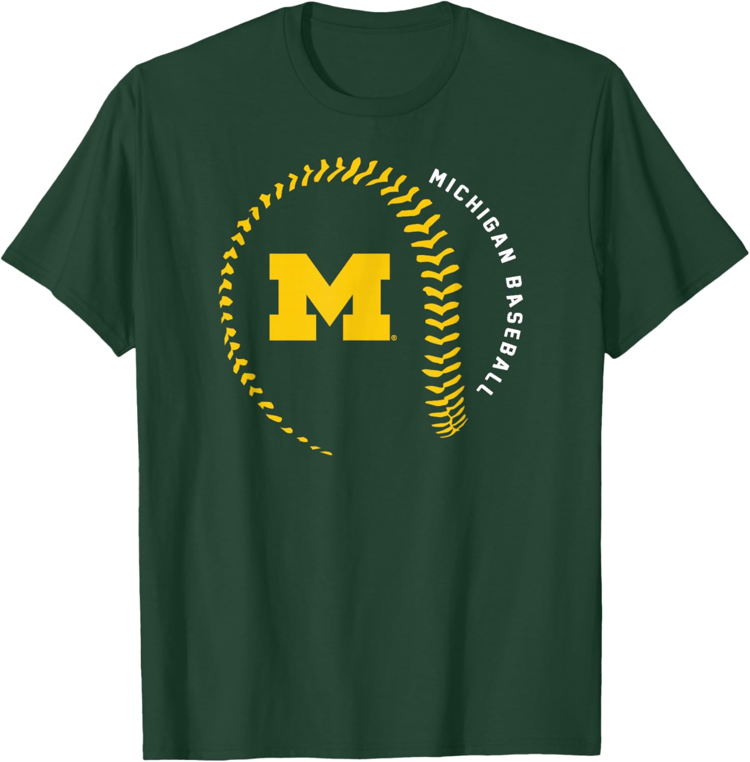 Michigan Wolverines Baseball Fastball Officially Licensed T-Shirt - T-Shirt | Forest