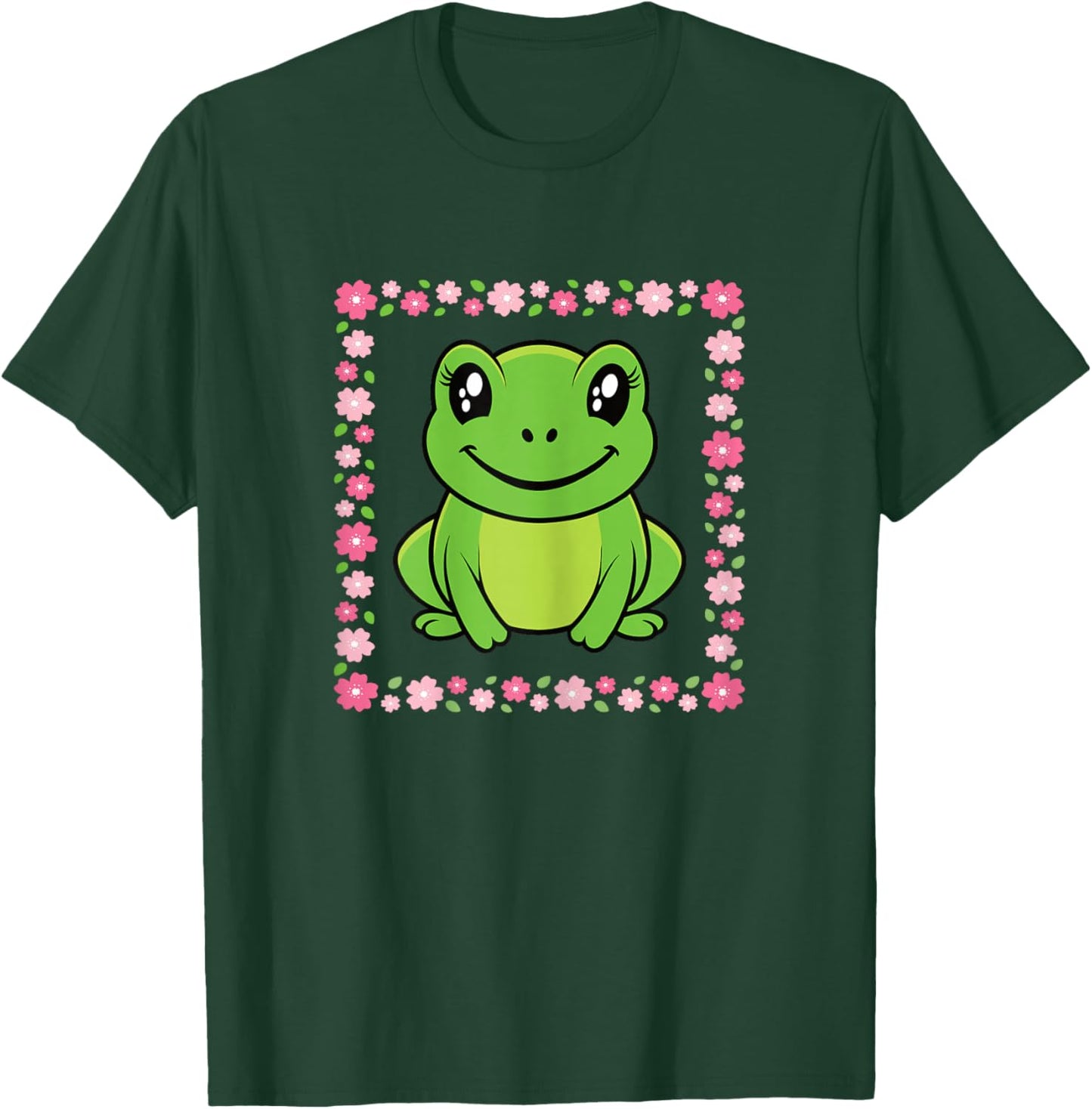 Cute Frog Kawaii Animal Women Girls Kids T-Shirt - T-Shirt | Forest