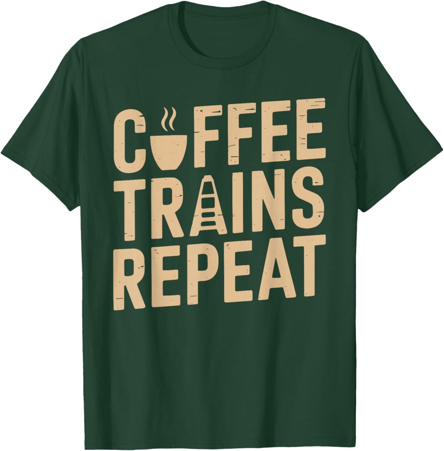 Coffee Trains Repeat Train Conductor T-Shirt - T-Shirt | Forest