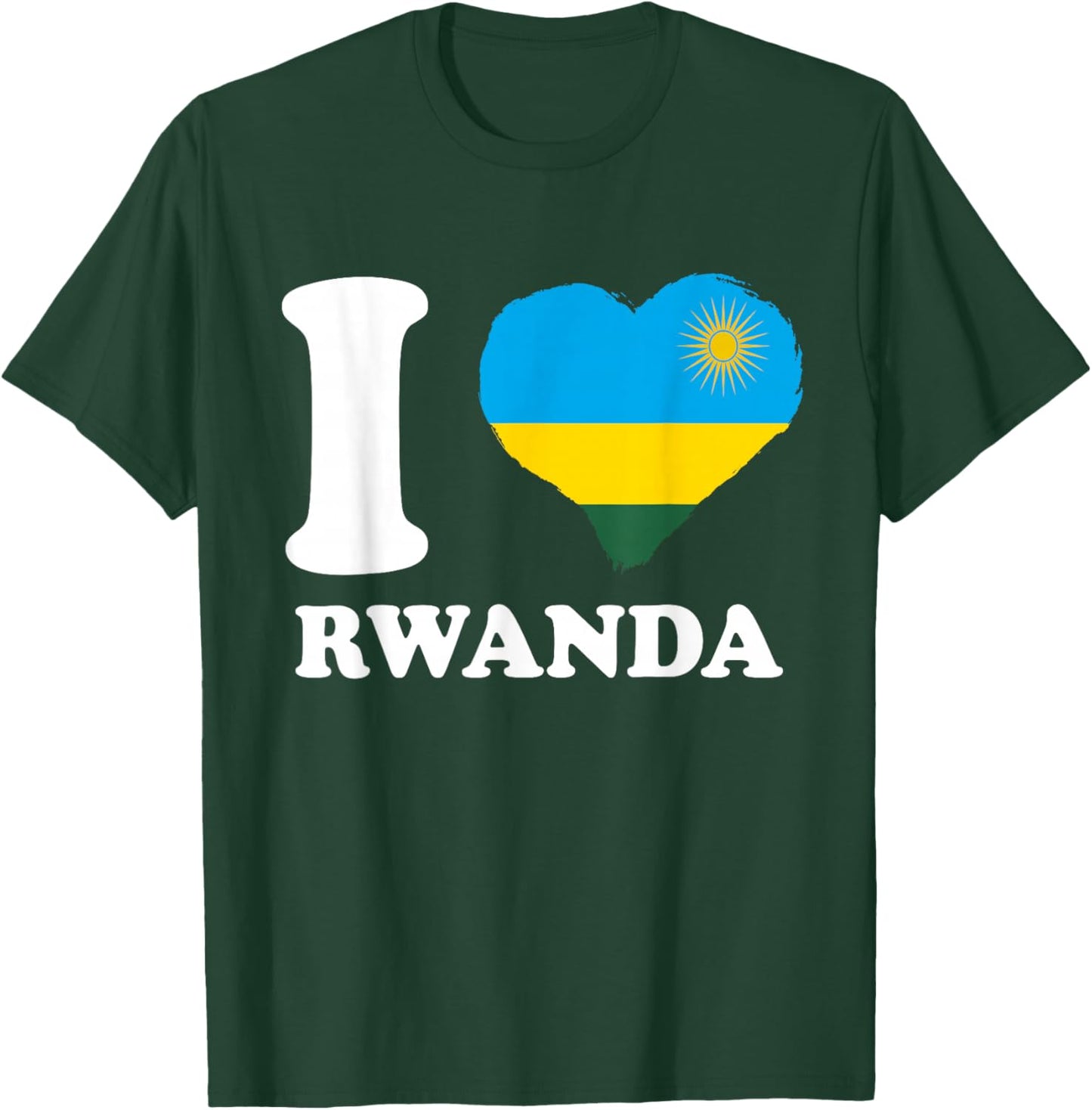 I Love Rwanda Rwandan Pride Rwandan Flag Rwandan Roots T-Shirt - T-Shirt | Forest