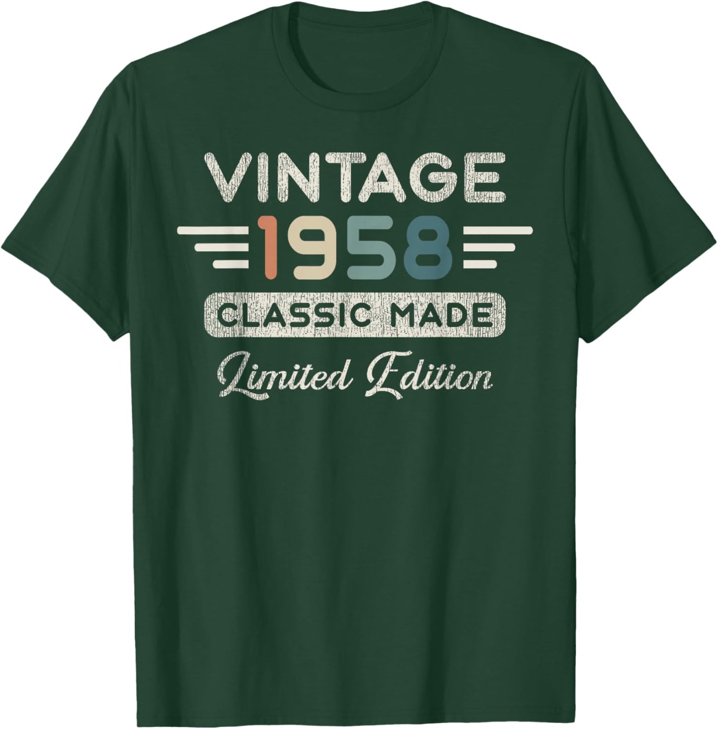 Vintage 1958 Limited Edition 68th Birthday T-Shirt - T-Shirt | Forest