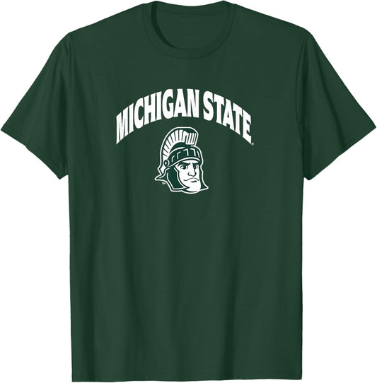 Michigan State Spartans Arch Over Mascot Black T-Shirt - T-Shirt | Forest
