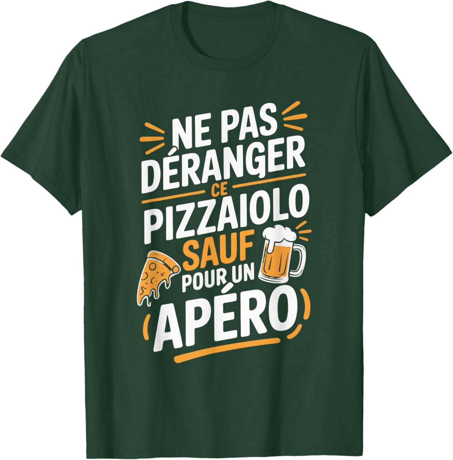 Pizzaiolo Men's Aperitif Humour Gift Pizza Funny Beer T-Shirt - T-Shirt | Forest