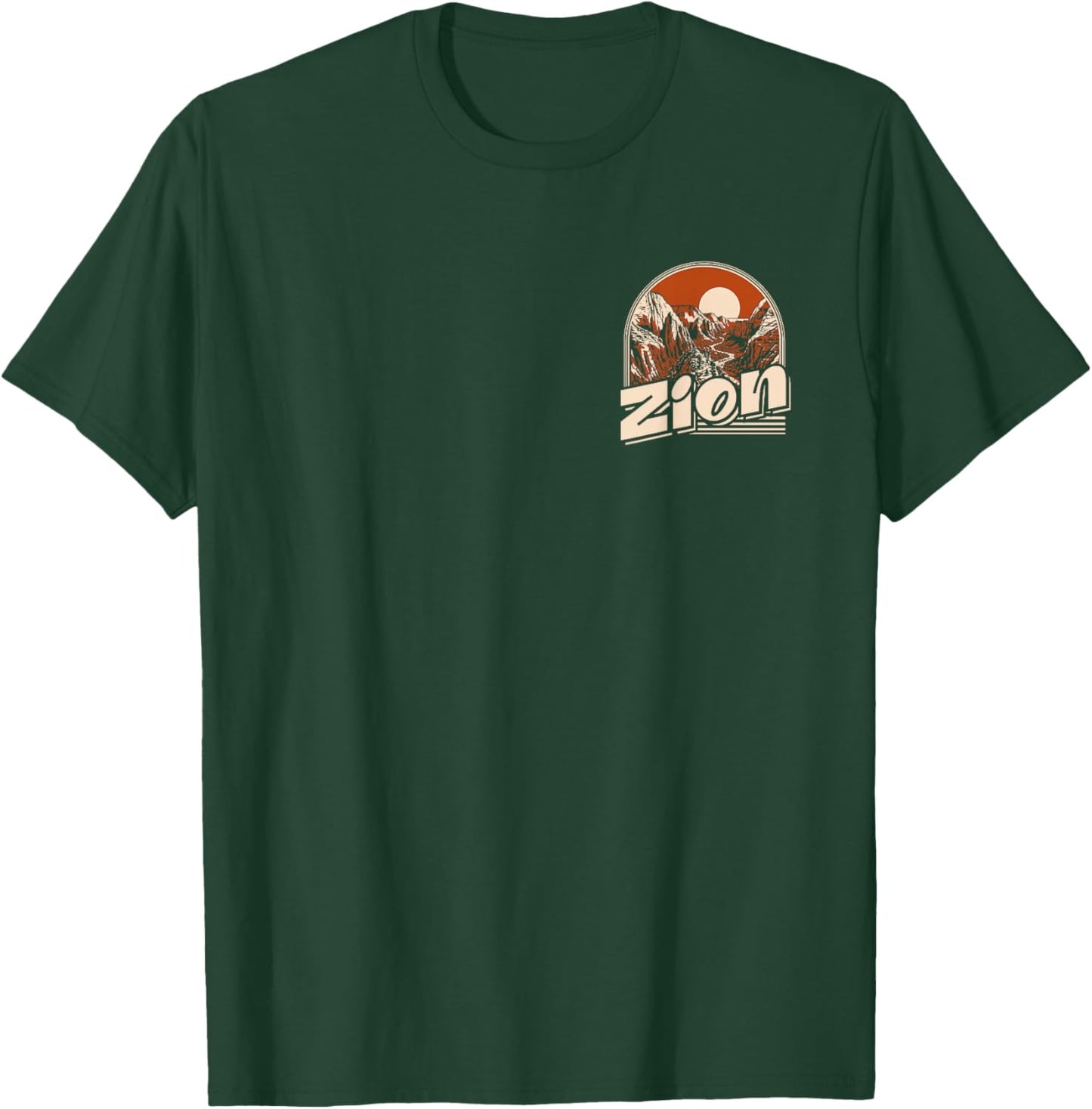 Zion National Park Retro (Design on Front and Back) T-Shirt - T-Shirt | Forest
