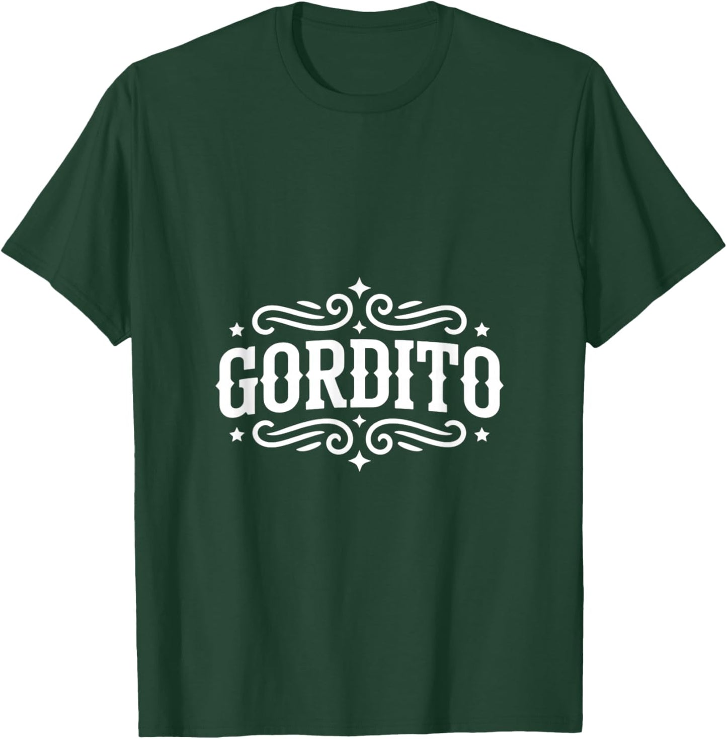 Funny Gordito Saying Western Ornamental Swirls Stars T-Shirt - T-Shirt | Forest