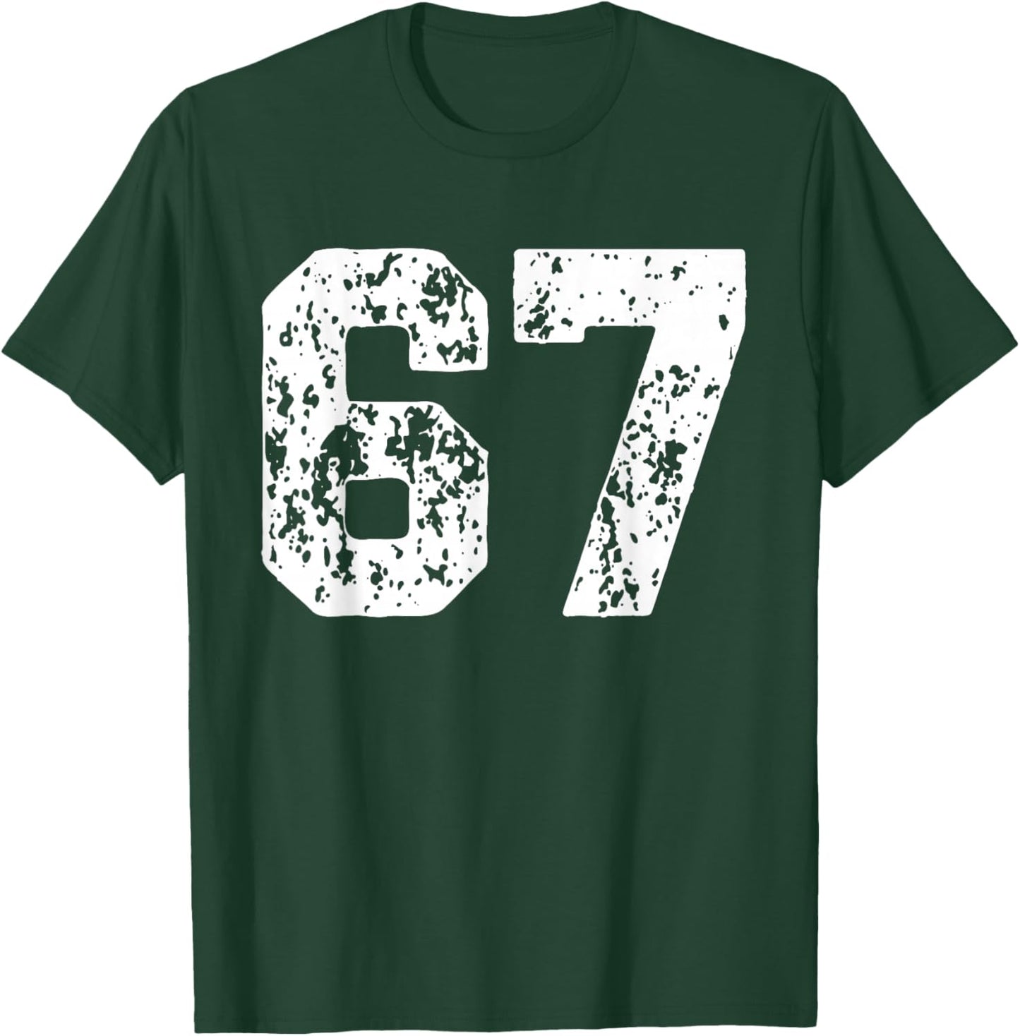 Number 67 White Best Classic College Style Birthday Funny T-Shirt - T-Shirt | Forest