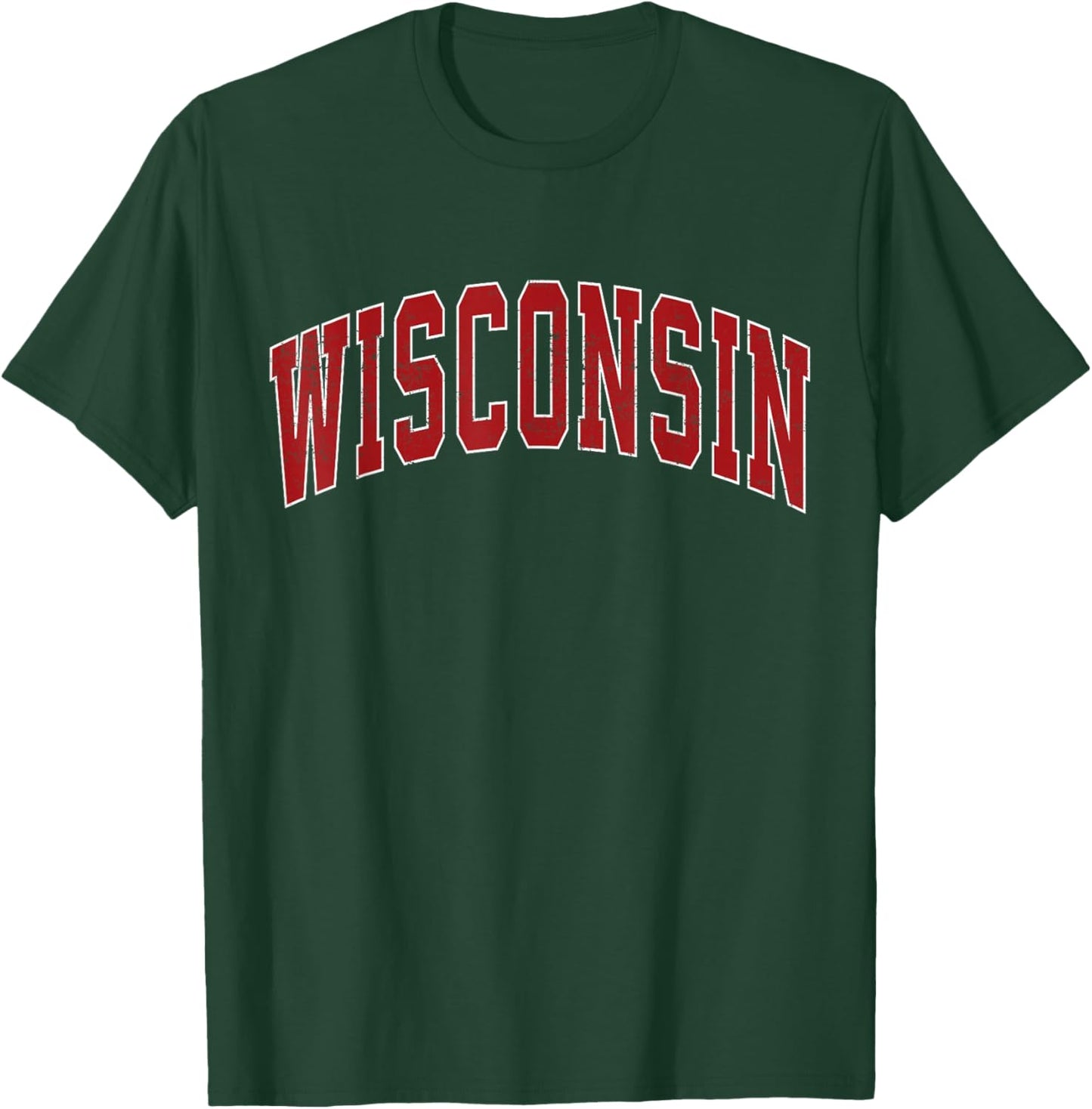 Wisconsin WI Vintage Red Style Gifts Men Women Boy Girl T-Shirt - T-Shirt | Forest