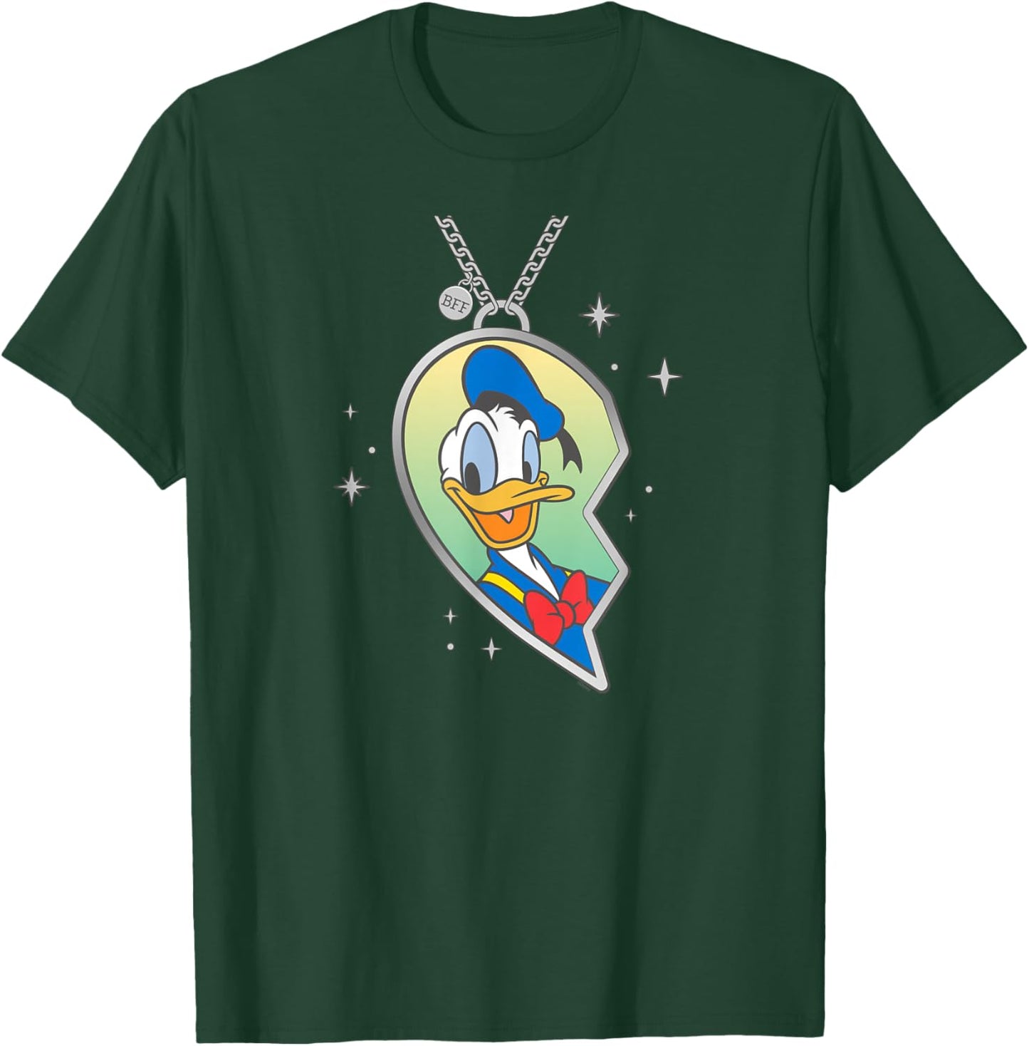 Disney BFF Best Friends Matching Heart Necklace Donald Duck T-Shirt - T-Shirt | Forest