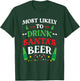 Most Likely To Drink Santa's Beer Family Christmas Matching T-Shirt - T-Shirt | Forest