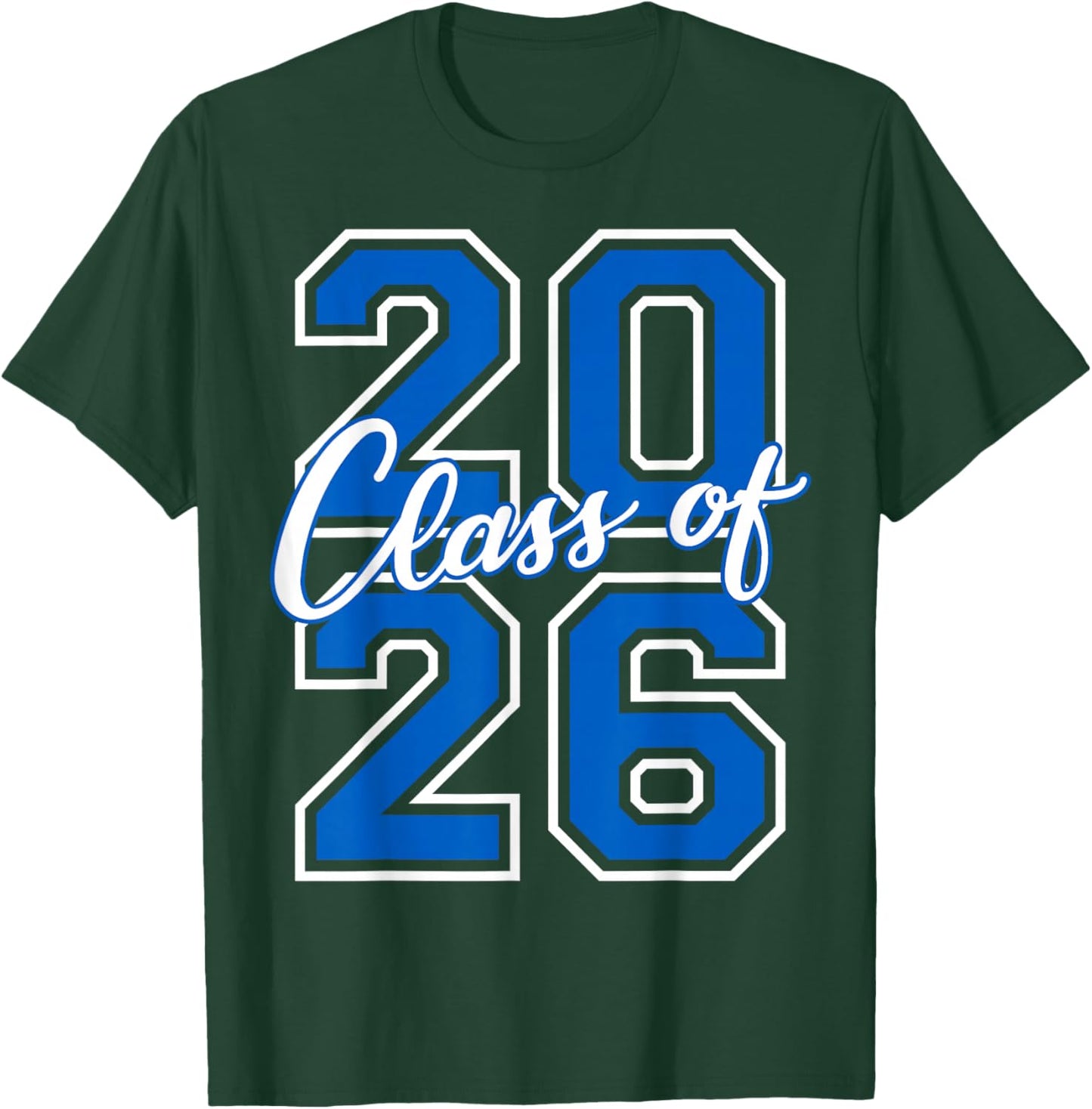 Class of 2026 Graduation Varsity Blue White Letters T-Shirt - T-Shirt | Forest