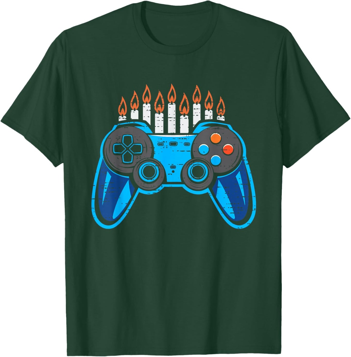 Hanukkah Video Game Chanukah Jewish Gamer Boys Kids T-Shirt - T-Shirt | Forest