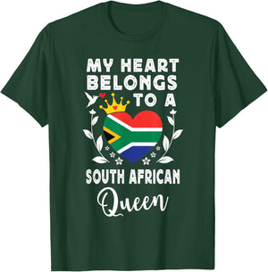 South African Queen Wife Girlfriend South Africa Flag T-Shirt - T-Shirt | Forest