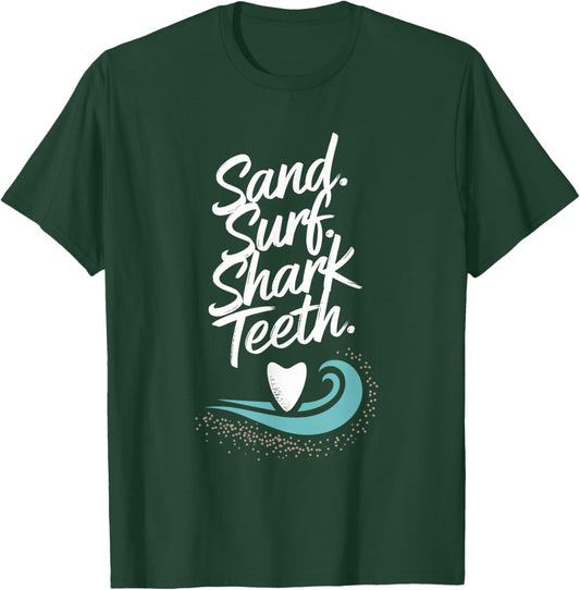 Fossilized Shark Tooth Collector Prehistoric Fossil Hunting T-Shirt - T-Shirt | Forest