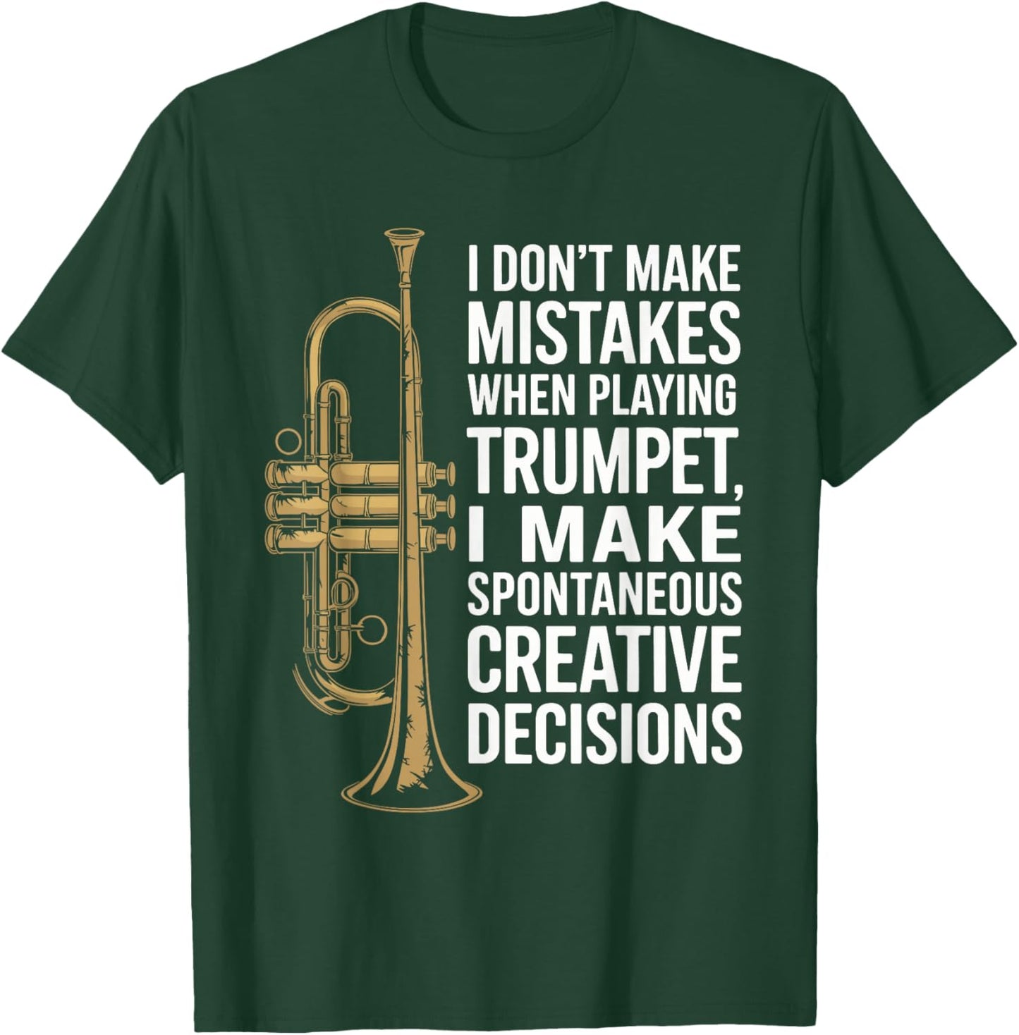 Jazz Trumpeter Design Brass Marching Band Trumpet Player T-Shirt - T-Shirt | Forest