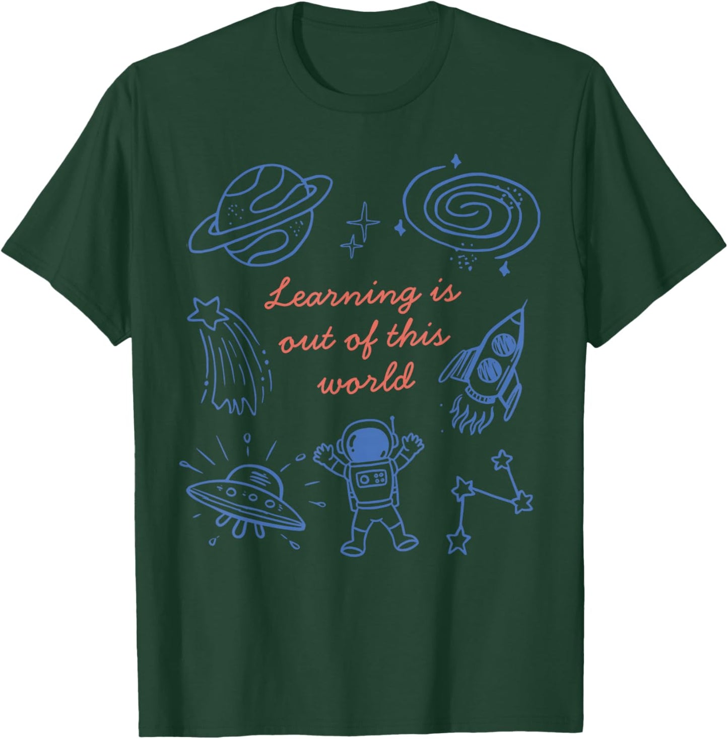 Retro Learning is Out of This World Planets Science Teacher T-Shirt - T-Shirt | Forest
