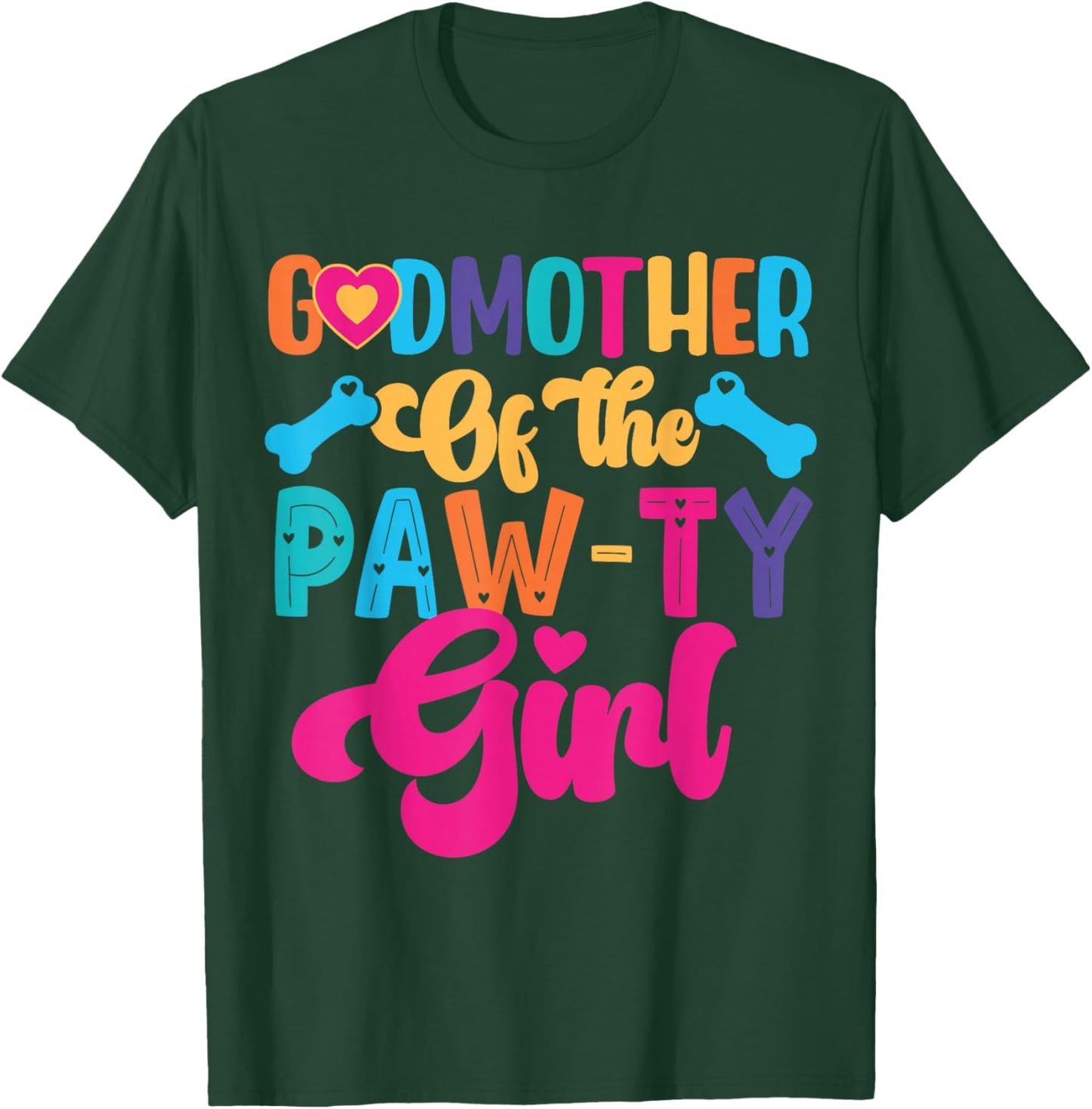 Godmother of The Paw-ty Girl Dog Family Matching Party T-Shirt - T-Shirt | Forest