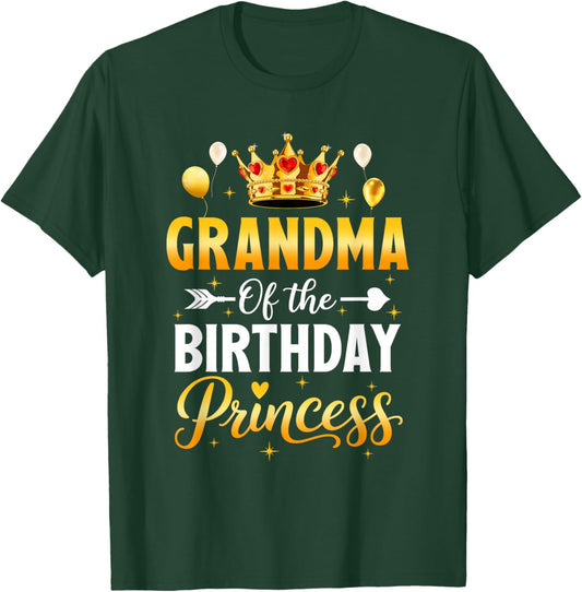 Grandma of The Birthday Princess Birthday Girl Family Kid T-Shirt - T-Shirt | Forest