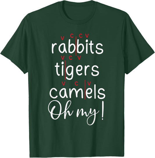 Syllable Division Teacher Science of Reading Phonemic Phonic T-Shirt - T-Shirt | Forest