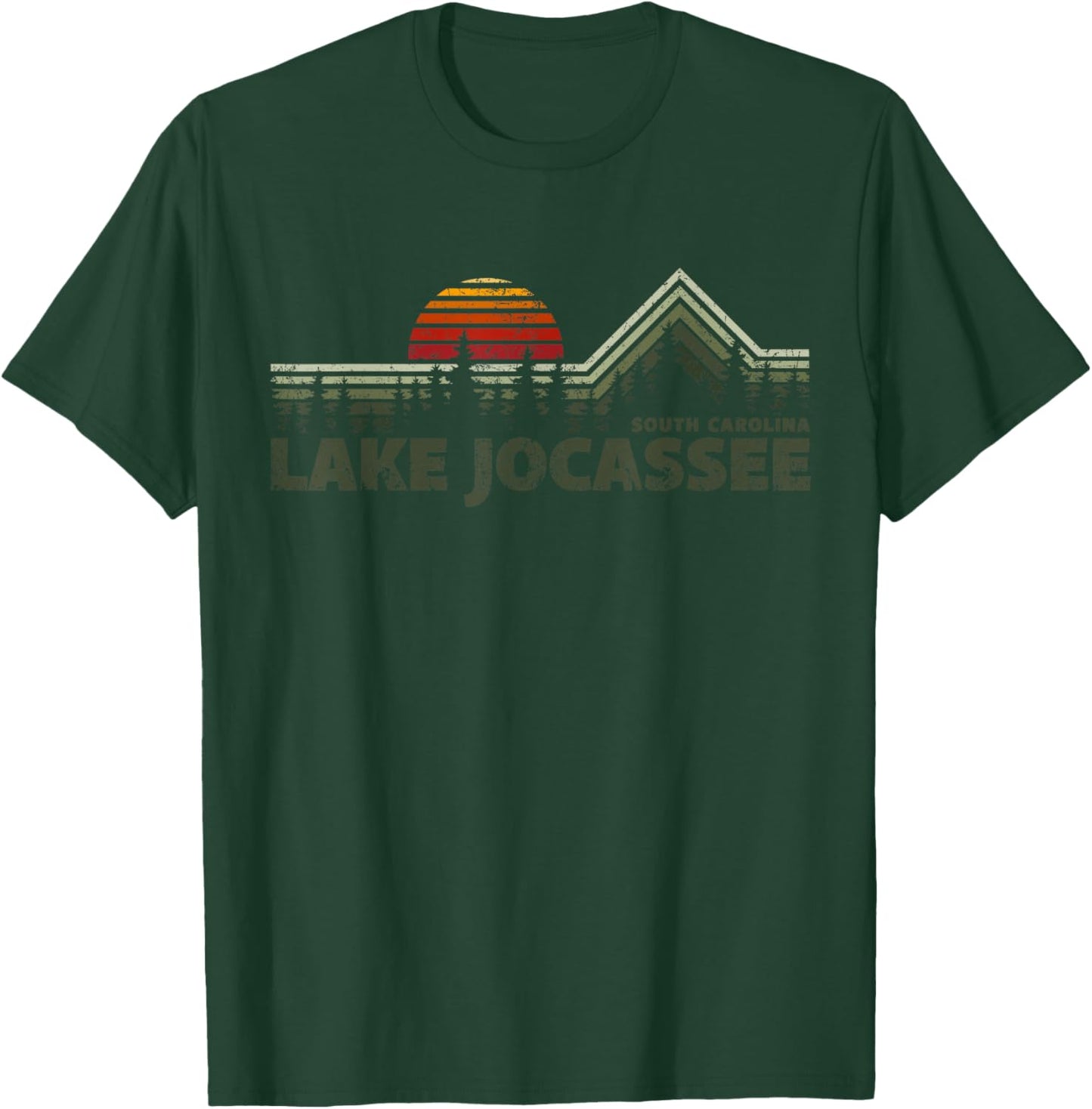 Lake Jocassee Retro Nature T-Shirt - T-Shirt | Forest