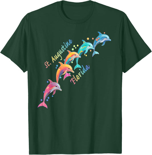 Dolphin Lover St. Augustine FL Family Beach Vacation T-Shirt - T-Shirt | Forest