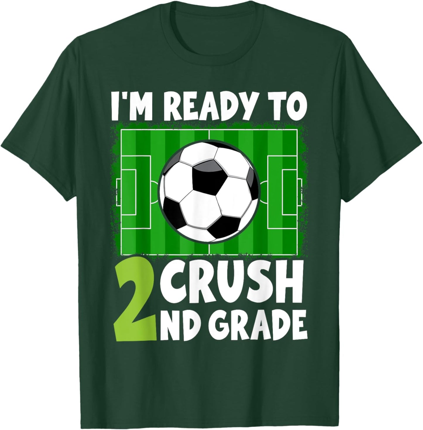 Back to School First Day of 2nd Grade Soccer Boys Kids T-Shirt - T-Shirt | Forest