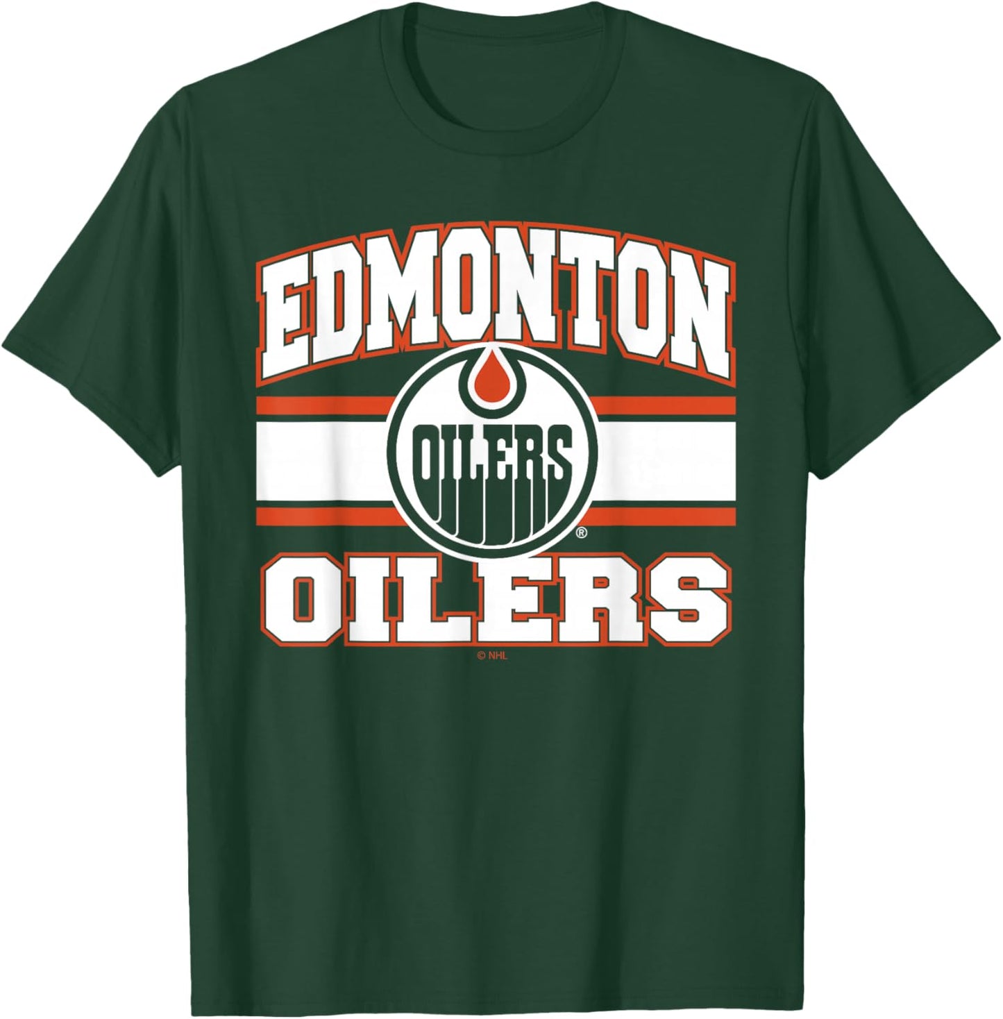 Edmonton Oilers Stripe Blue Officially Licensed T-Shirt - T-Shirt | Forest