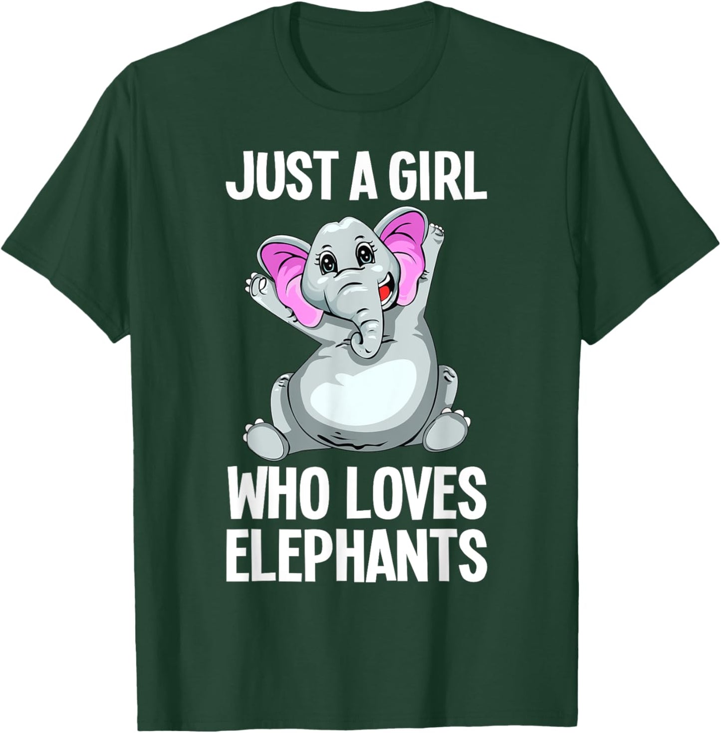 Funny Elephant Design For Girls Women Kids Elephant Lover T-Shirt - T-Shirt | Forest