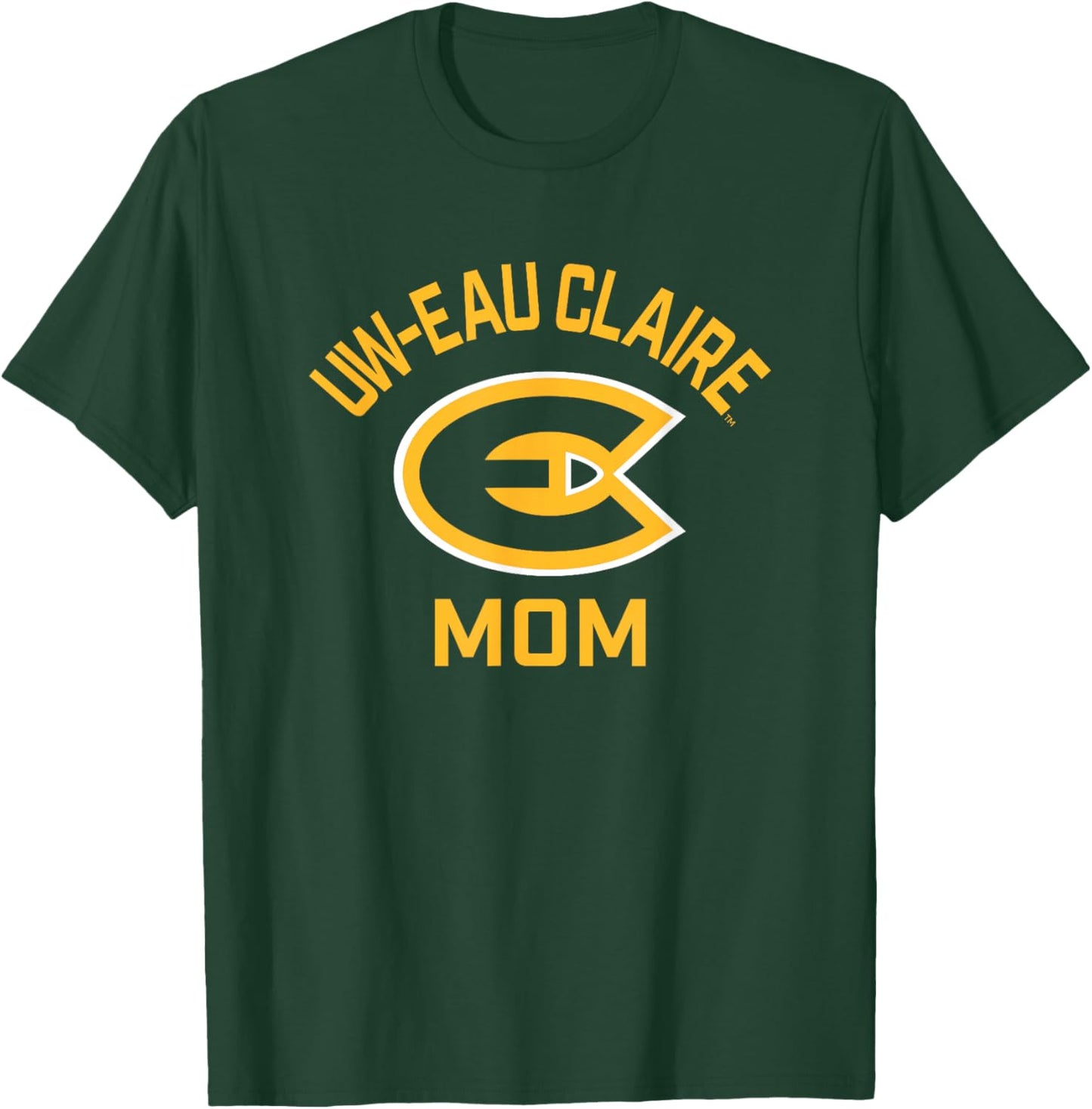 University of Wisconsin-Eau Claire Blugolds Arched Mom T-Shirt - T-Shirt | Forest