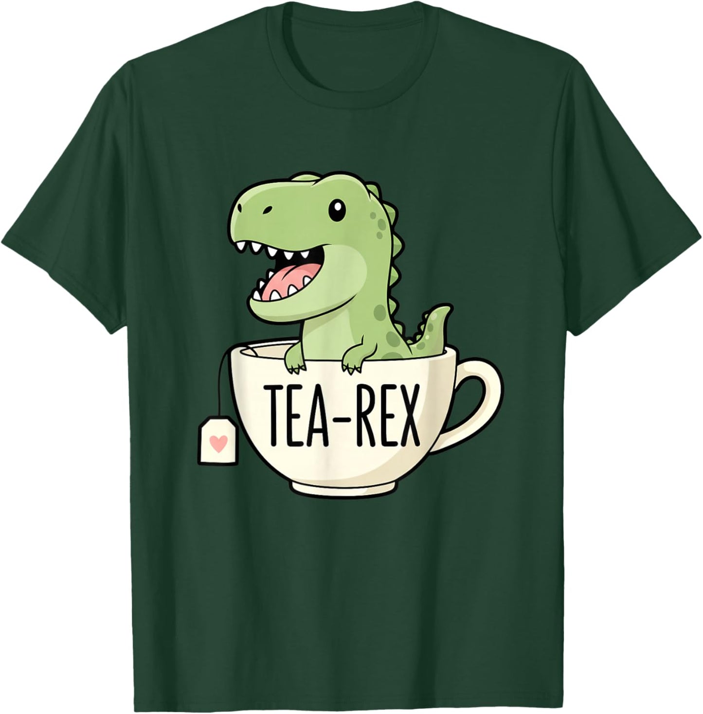 Tea Rex Dinosaur Funny Cartoon T-Shirt - T-Shirt | Forest