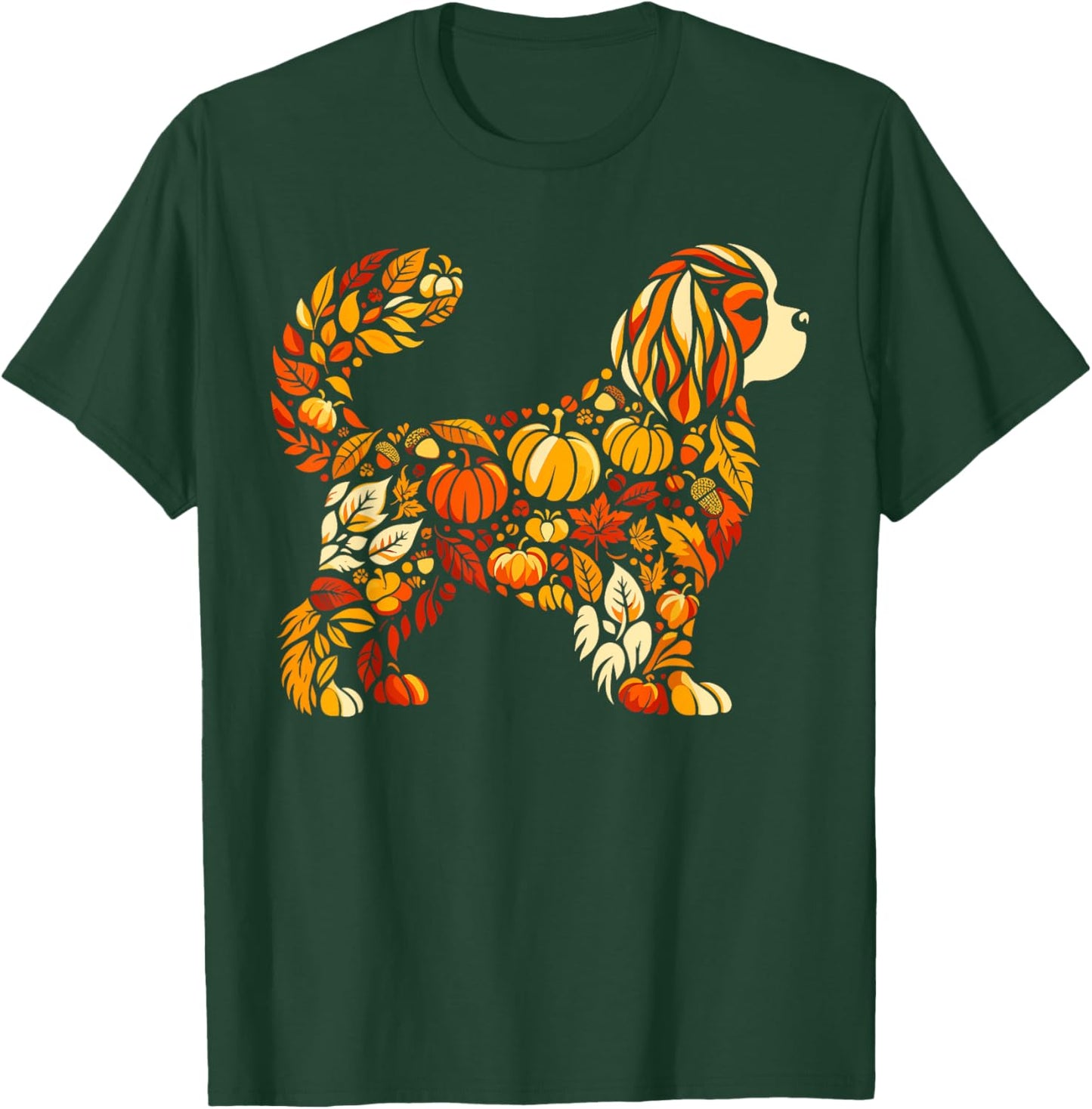 Autumn Pumpkin Cavalier King Charles Spaniel Thanksgiving T-Shirt - T-Shirt | Forest