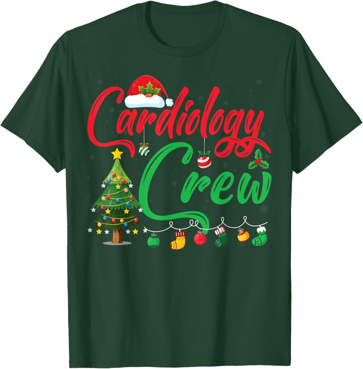 Cardiology Christmas Crew Xmas Lighting Tree Cardiologist T-Shirt - T-Shirt | Forest