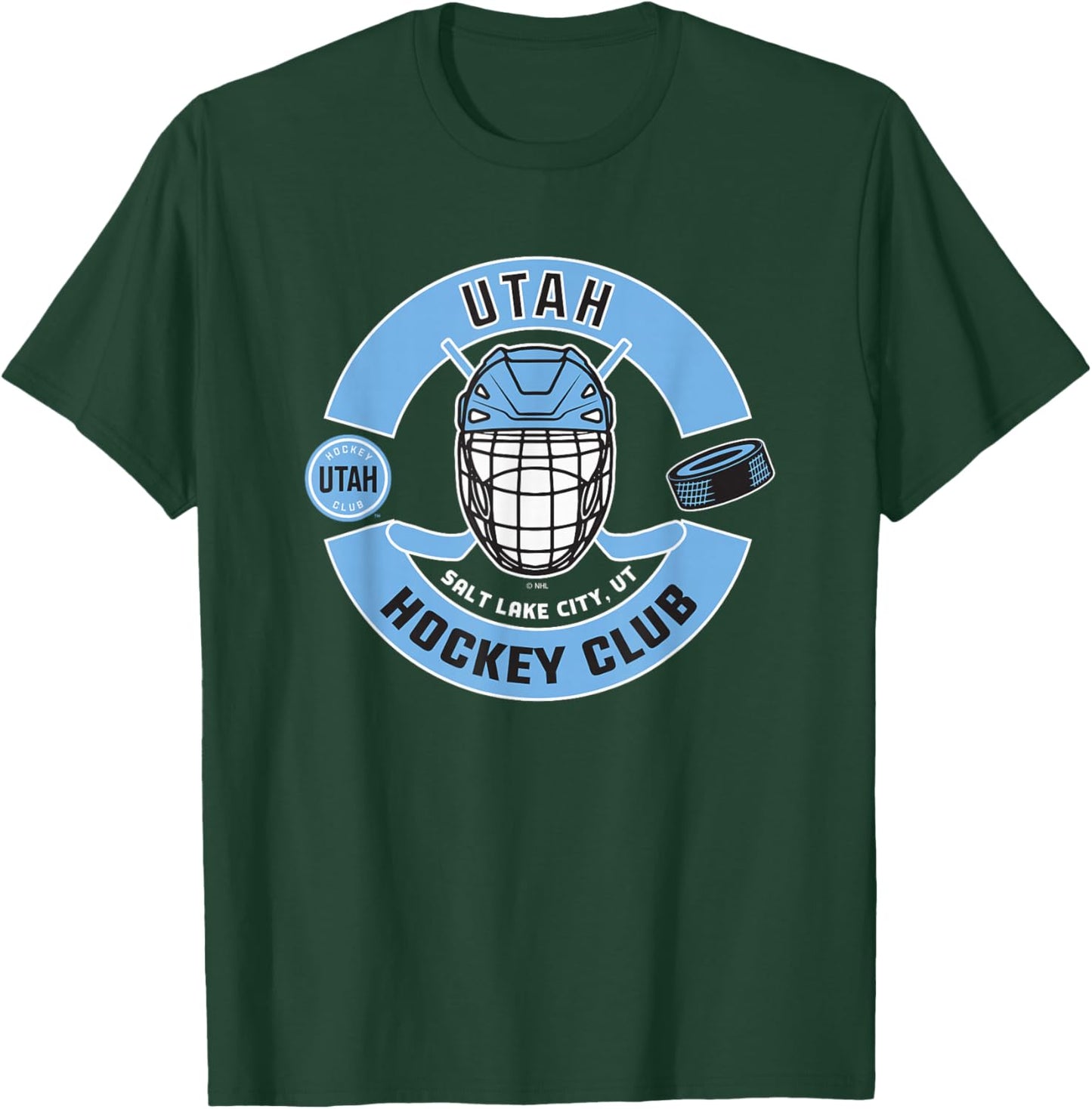 Utah Hockey Club Mask Dark Heather Officially Licensed T-Shirt - T-Shirt | Forest