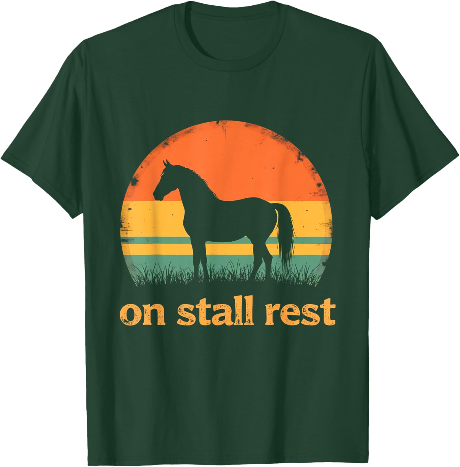 On Stall Rest horse Vintage Sunset T-Shirt - T-Shirt | Forest