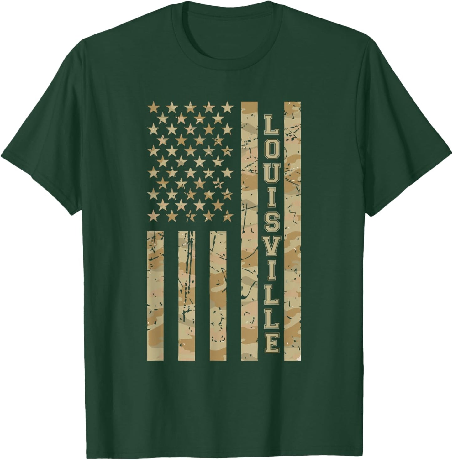 Louisville City Pride Kentucky Desert Camo Distressed T-Shirt - T-Shirt | Forest
