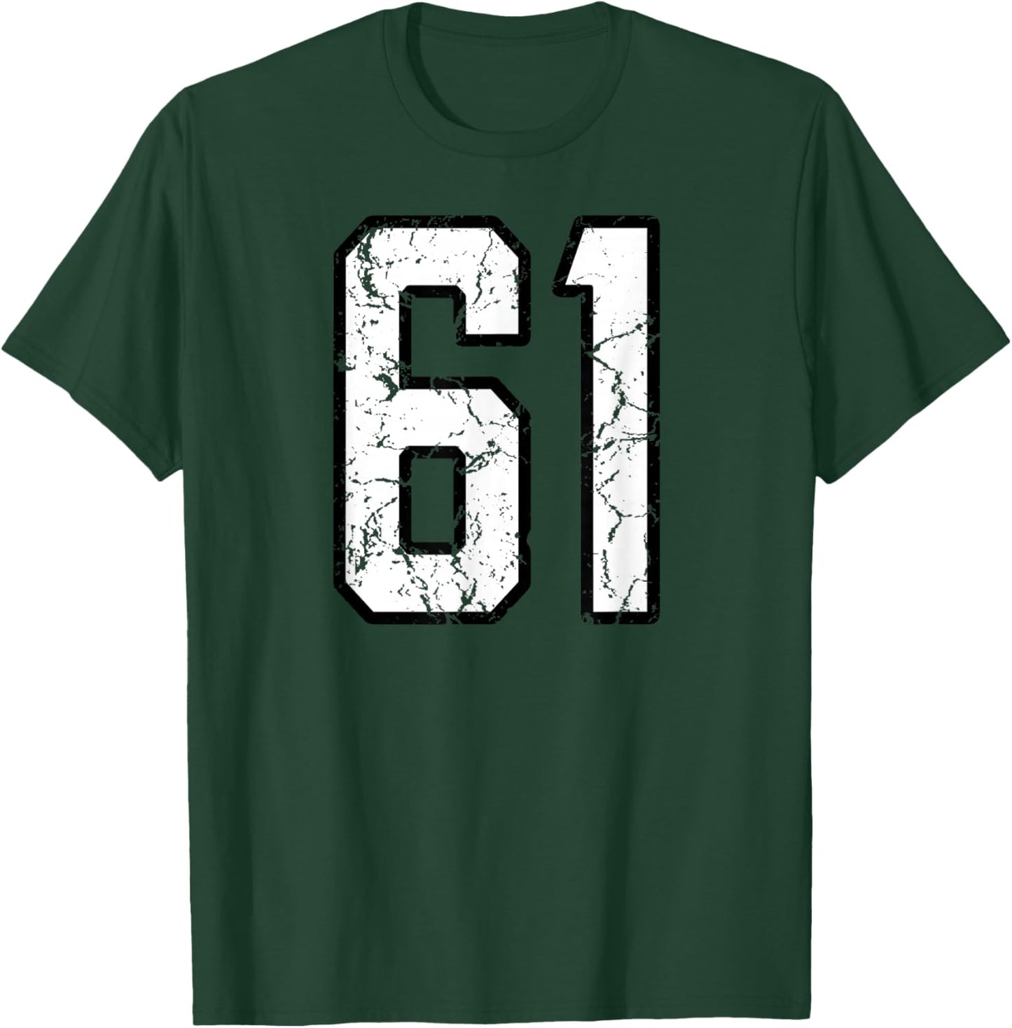 White and Black Sports Number 61 Jersey Uniform Player T-Shirt - T-Shirt | Forest