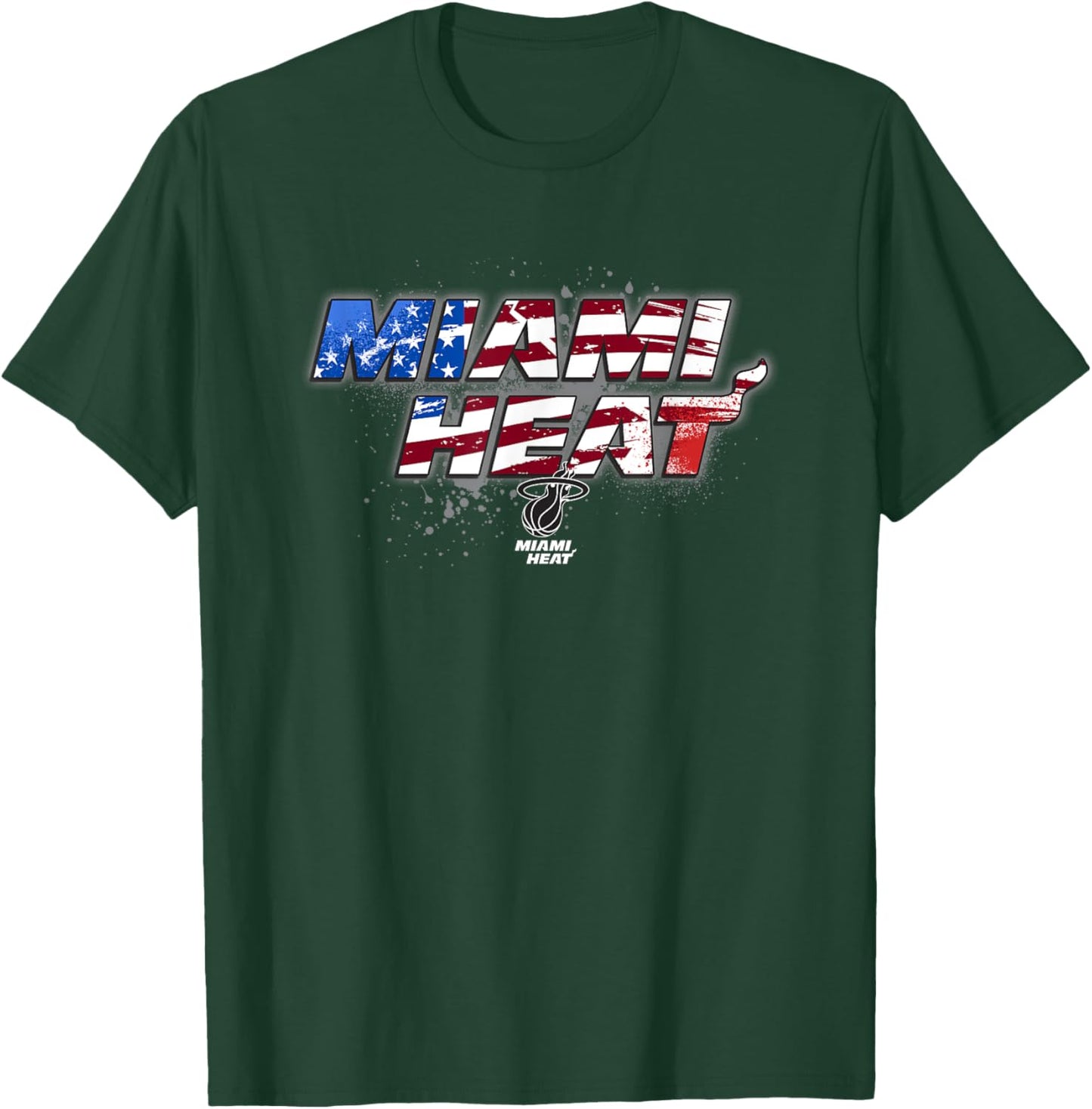 NBA Miami Heat American Flag Distressed Paint Spill T-Shirt - T-Shirt | Forest
