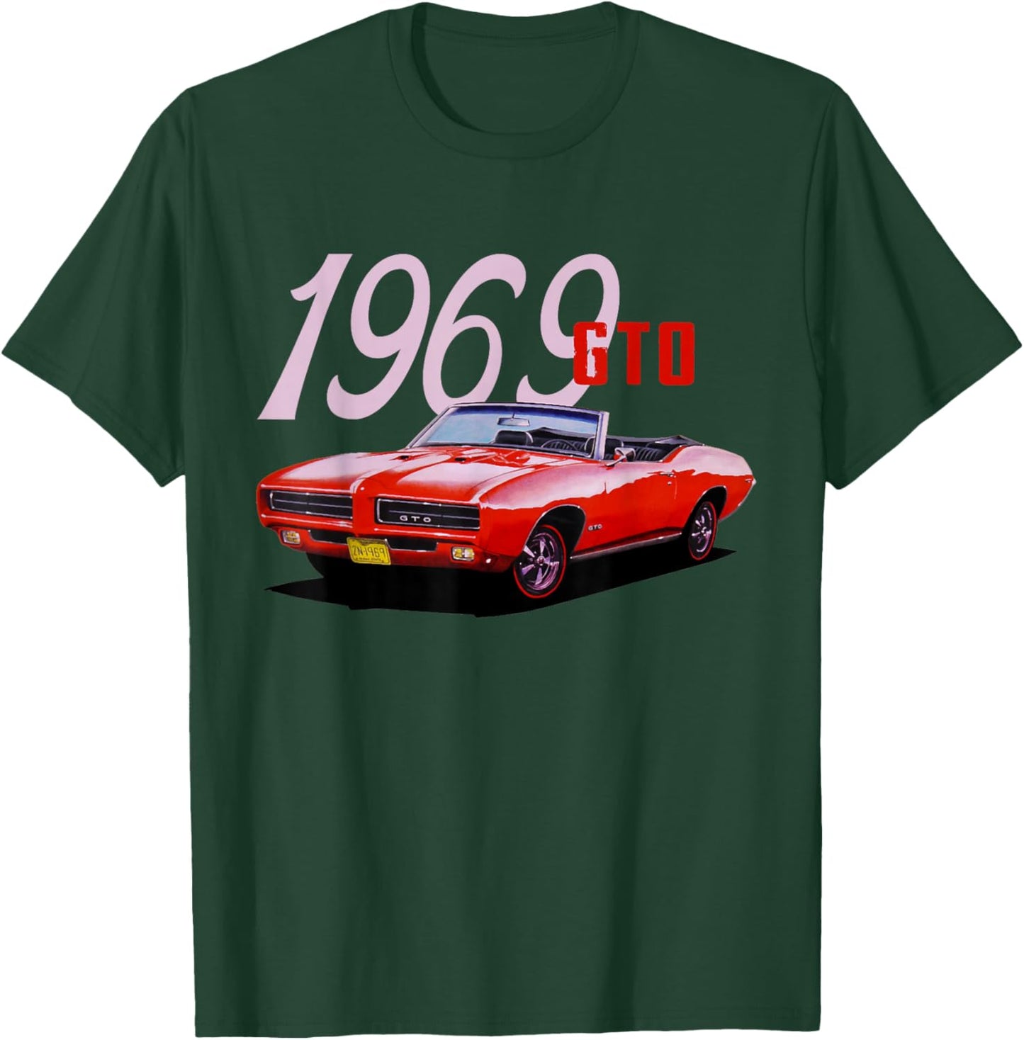 1969 69 GTO Classic Car Old School Muscle Car T-Shirt - T-Shirt | Forest