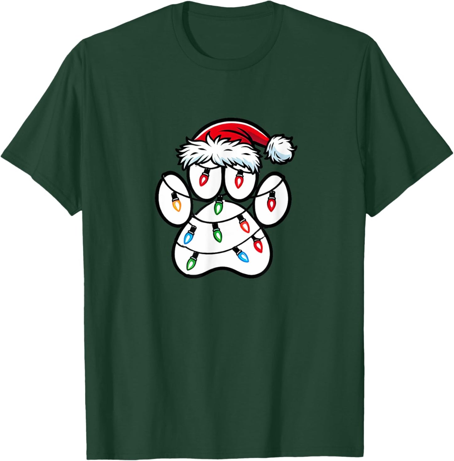 Christmas Dog Paw Christmas Dog Xmas Men Women Kids T-Shirt - T-Shirt | Forest