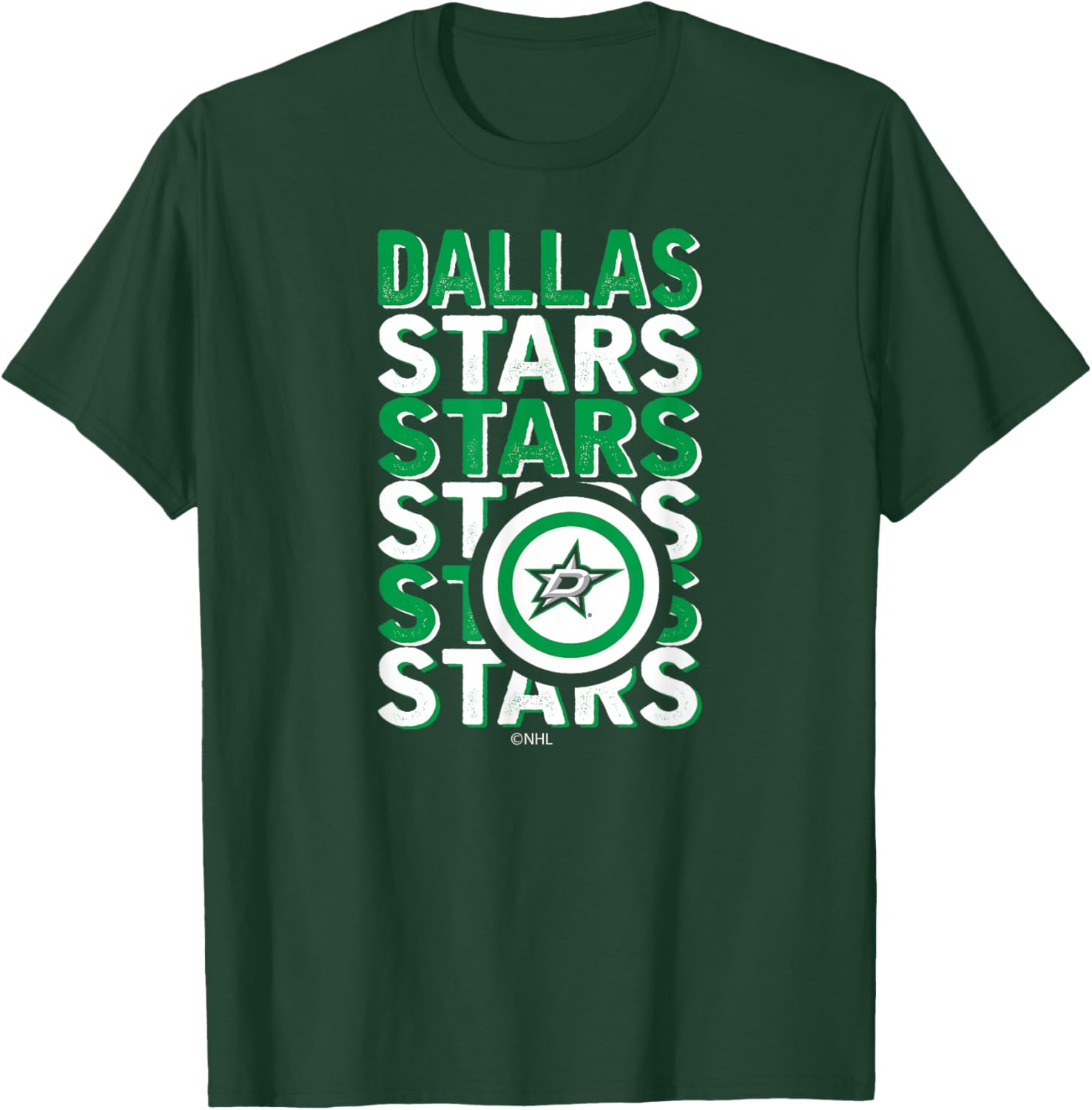 Dallas Stars Repeat Black Officially Licensed T-Shirt - T-Shirt | Forest