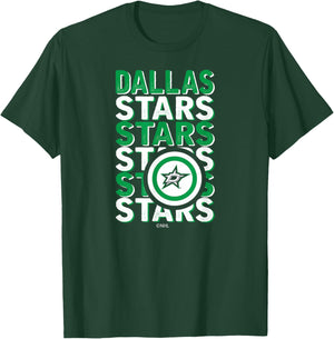 Dallas Stars Repeat Black Officially Licensed T-Shirt - T-Shirt | Forest