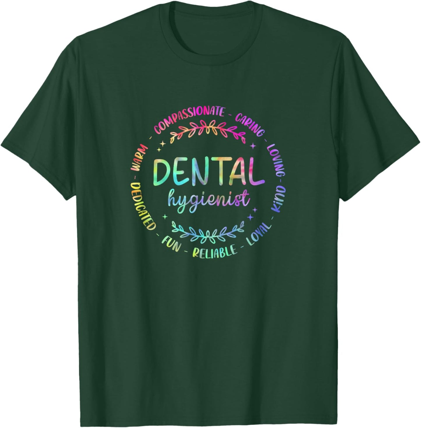 Tie Dye Dental Hygienist RDH Dentist Dental Hygienist T-Shirt - T-Shirt | Forest