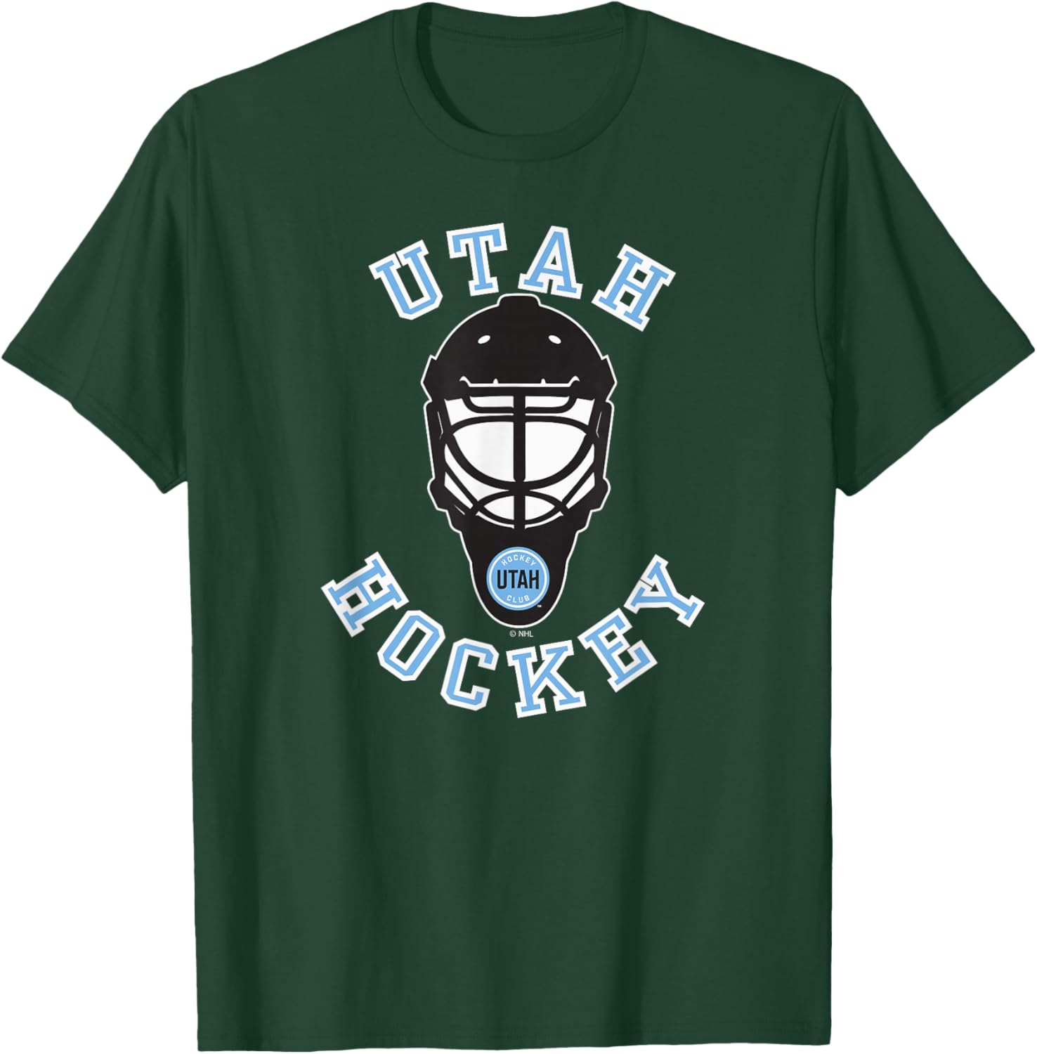 Utah Hockey Club Hockey Mask Dark Heather T-Shirt - T-Shirt | Forest