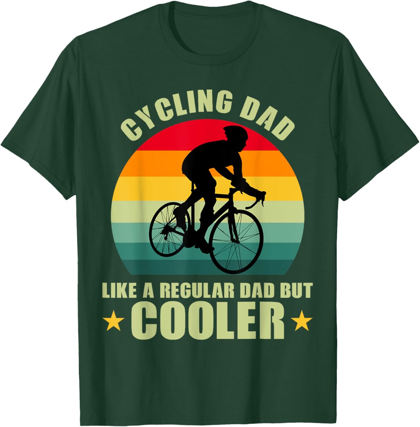 Funny Cycling Dad Design Dad Bike Race Rider Cyclist T-Shirt - T-Shirt | Forest