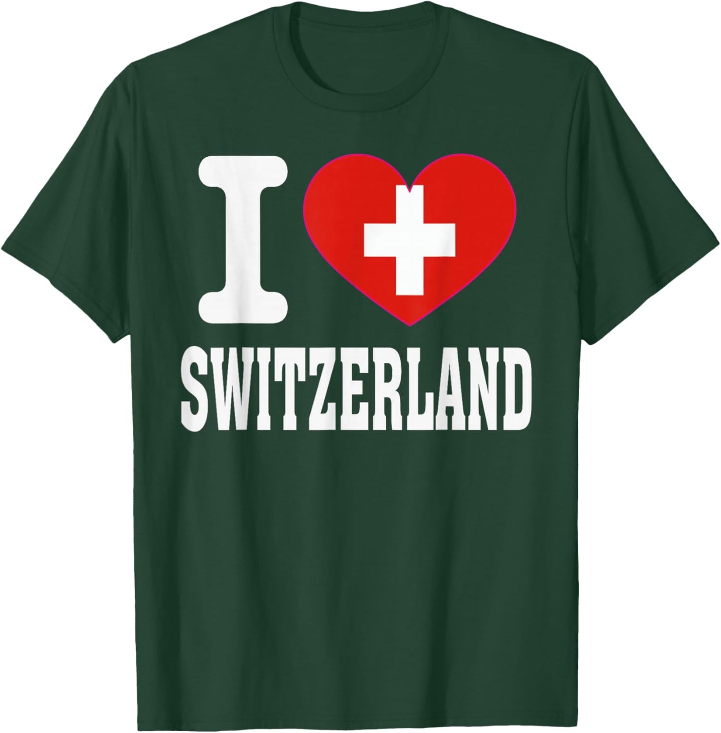 I Love Switzerland Heart Souvenir Lovers Pride Travel T-Shirt - T-Shirt | Forest