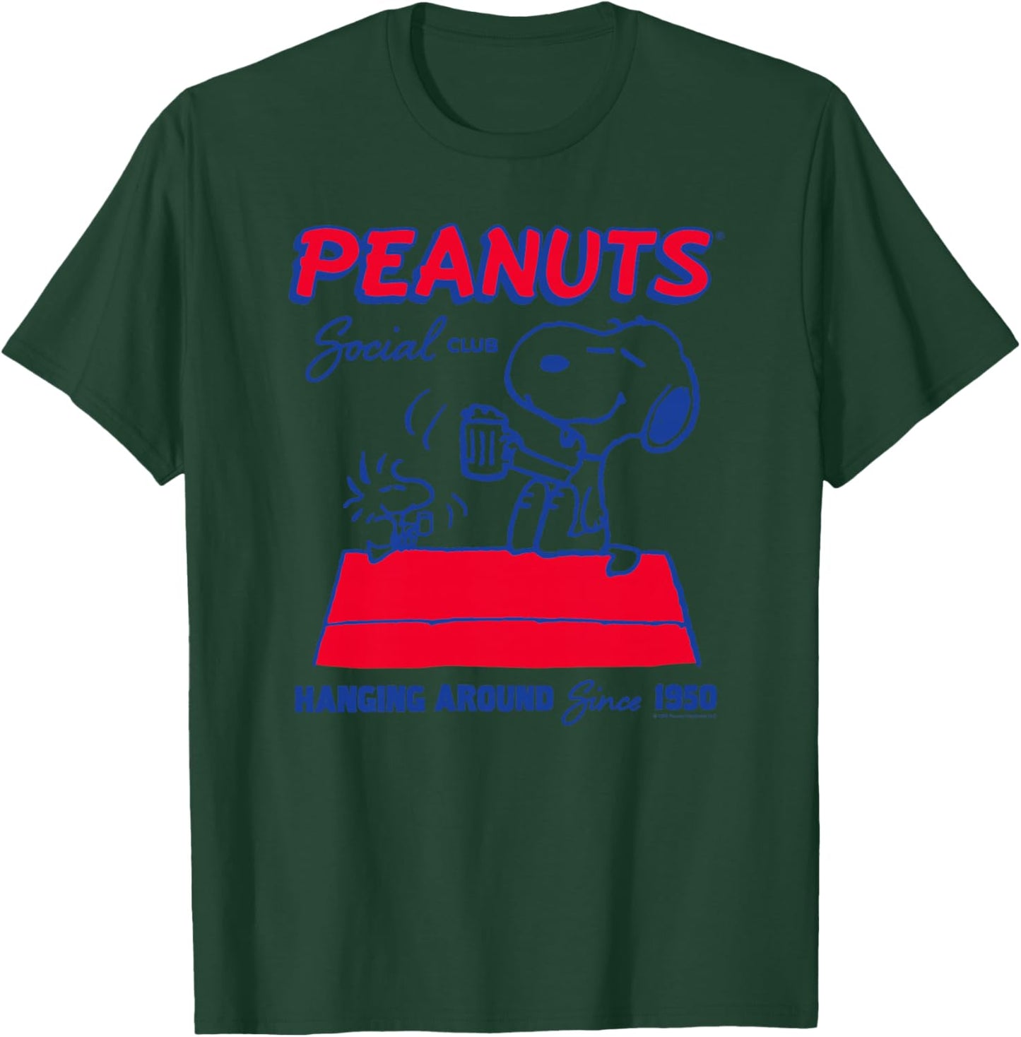 Peanuts Snoopy Woodstock Social 50s Hang Out Vintage-Freunde Premium T-Shirt - T-Shirt | Forest
