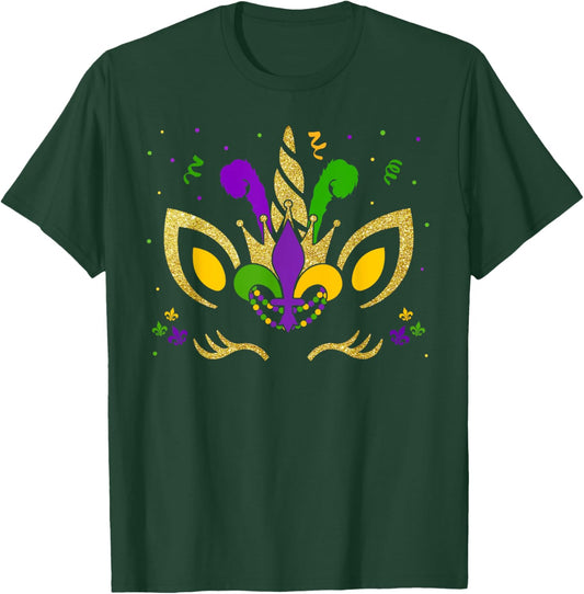 Mardi Gras Unicorn Party Costume Girl Kids Toddler T-Shirt - T-Shirt | Forest