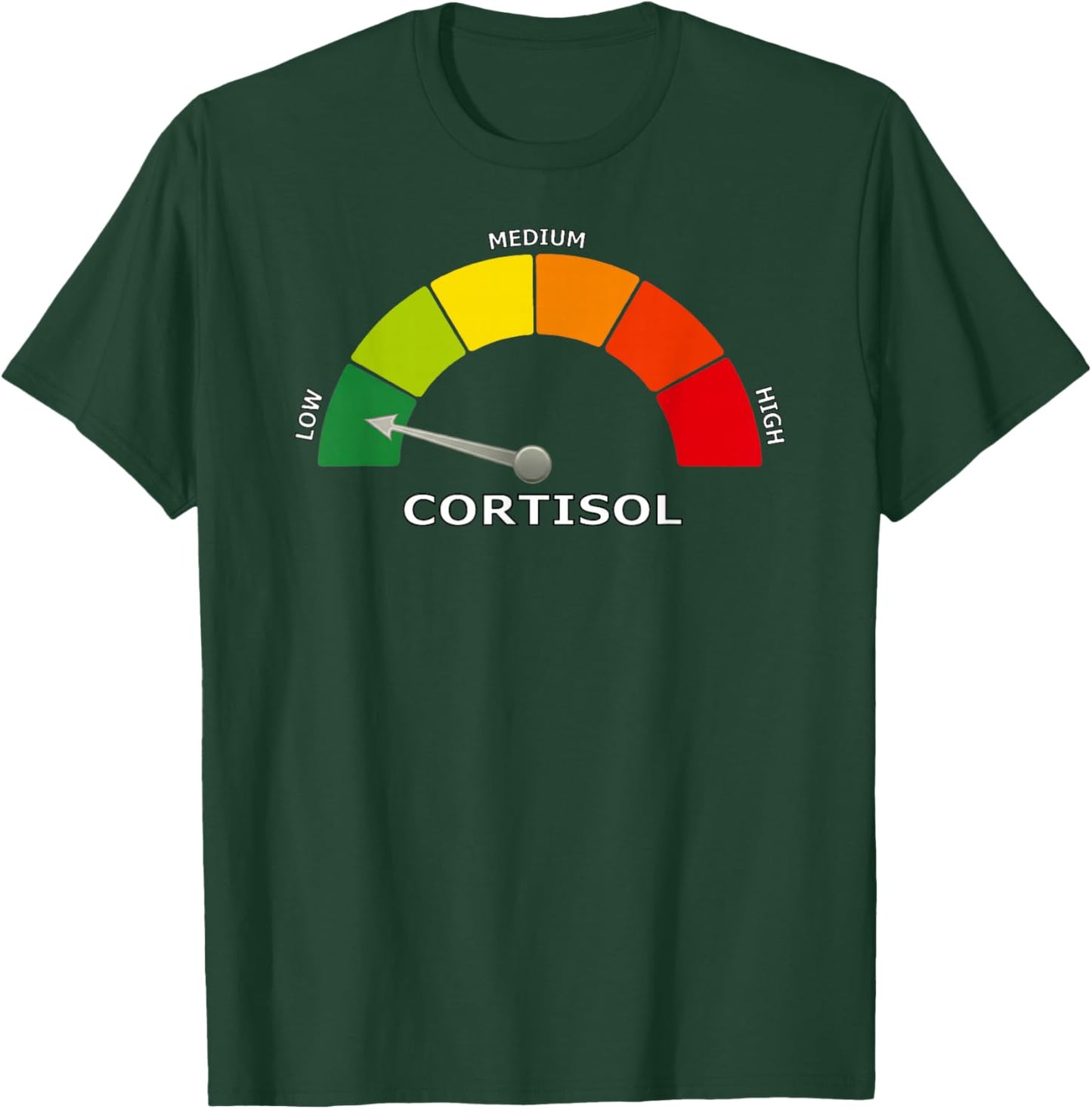Low Cortisol Meter Funny Biology Psychology and Wellness T-Shirt - T-Shirt | Forest
