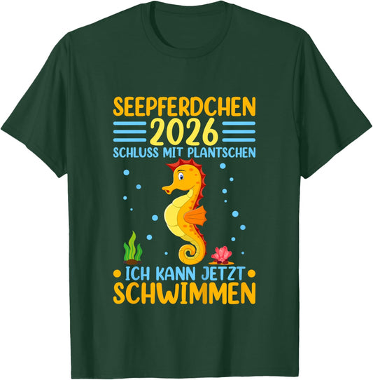 Seahorse 2026 Passed Early Swimmer Badge T-Shirt - T-Shirt | Forest