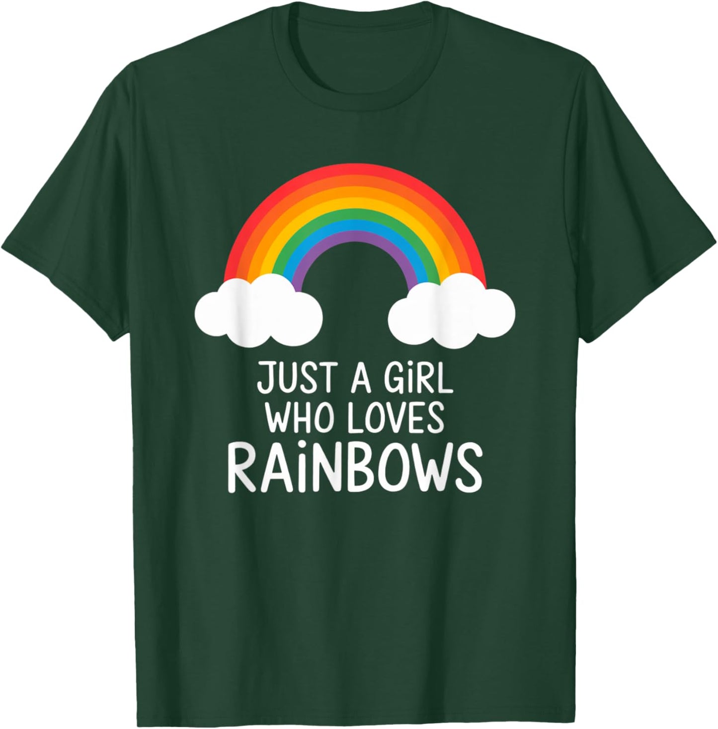 Just a Girl Who Loves Rainbows Cute Groovy Spring Summer T-Shirt - T-Shirt | Forest